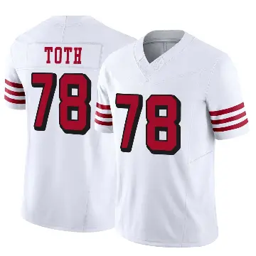 ＃78 Men's Brett Toth White Limited San Francisco 49ers Alternate Vapor F.U.S.E. Jersey